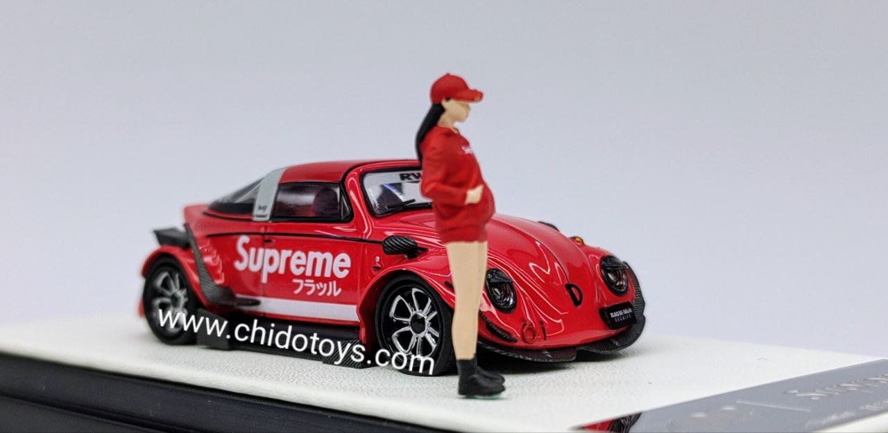 Auto a escala marca TPC, Modelo RWB Beetle Rojo - Chido Toys