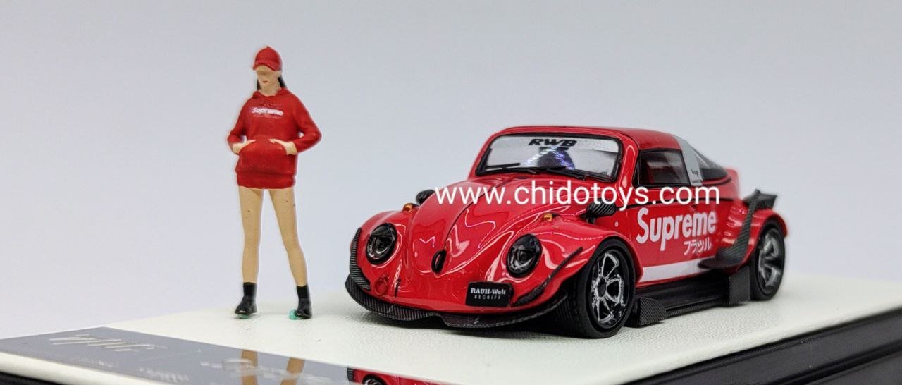 Auto a escala marca TPC, Modelo RWB Beetle Rojo - Chido Toys