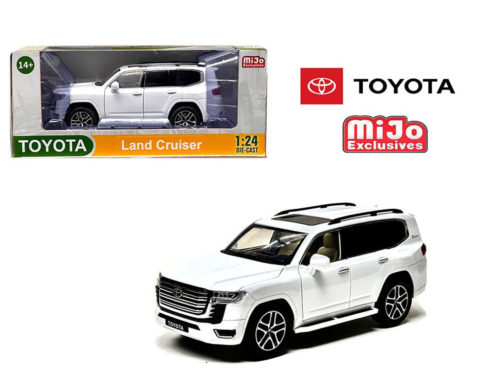 Auto a escala Toyota Land Cruiser 2023 (negro, blanco) - Chido Toys