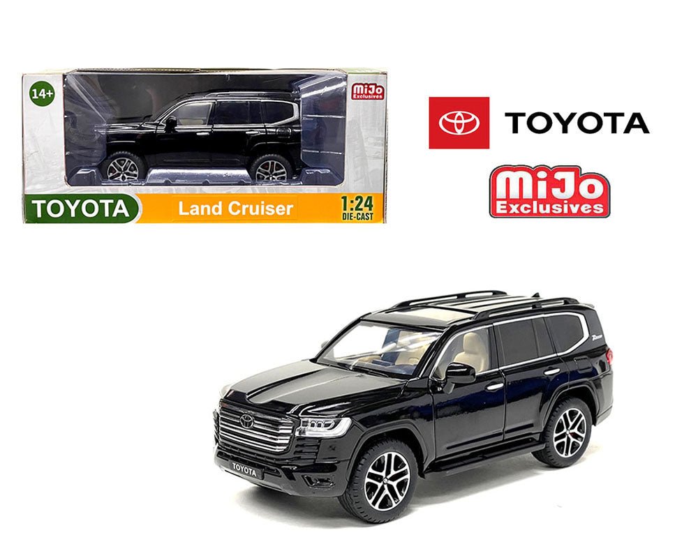 Auto a escala Toyota Land Cruiser 2023 (negro, blanco) - Chido Toys