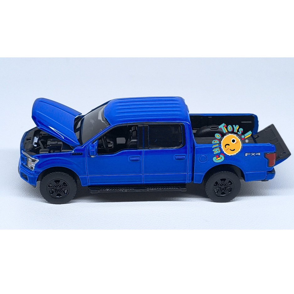 Auto World Ford F-150 2020 1:64 Velocity Blue cofre abatible - Chido Toys