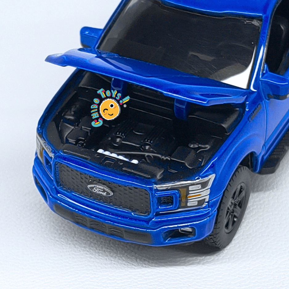 Auto World Ford F-150 2020 1:64 Velocity Blue cofre abatible - Chido Toys