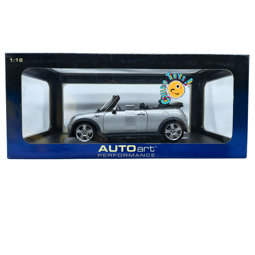 AUTOart MINI Cooper S Convertible 1:18 Plata Metalizado - Chido Toys