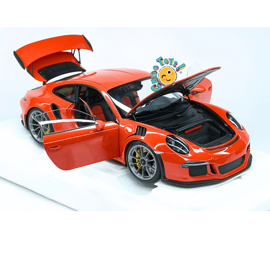 AUTOart Porsche 911 (991) GT3 RS 1:18 Lava Orange con rines gris oscuro - Chido Toys