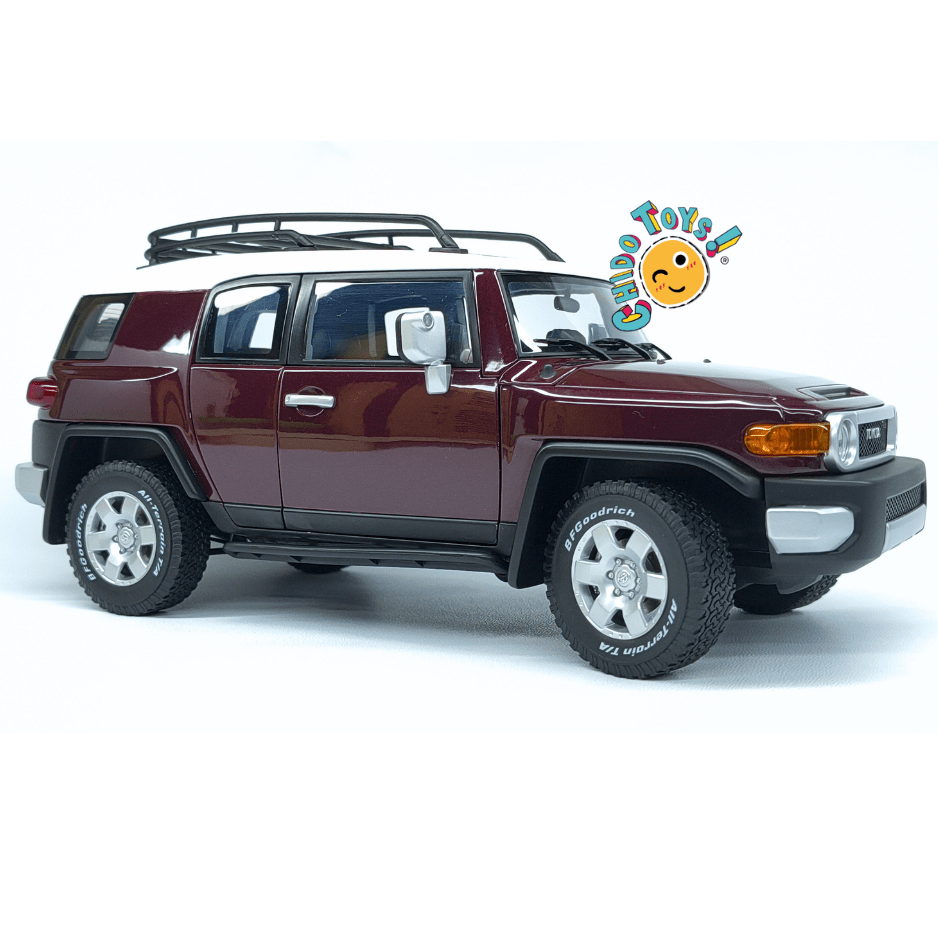AUTOart Toyota FJ Cruiser Dealer Edition 1:18 Black Cherry Pearl Exclusivo con Techo Blanco - Chido Toys