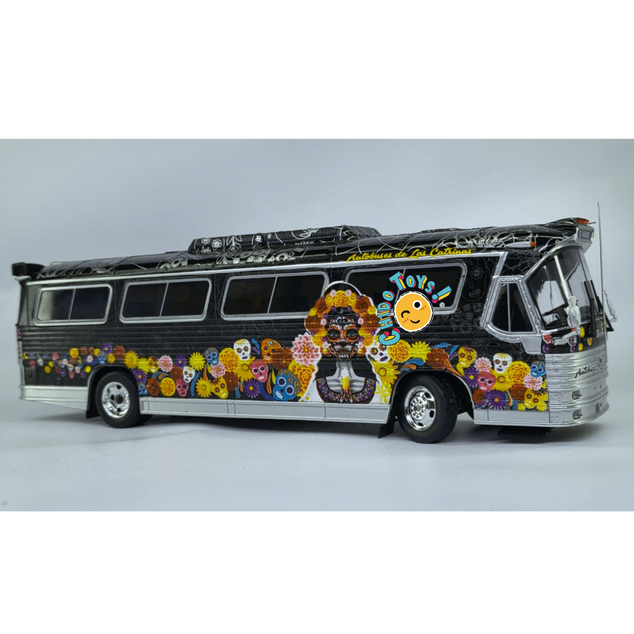 Autobús DINA 323 - G2 Olímpico “Las Catrinas” a escala 1:43 Iconic Replicas – Edición limitada metálica - Chido Toys