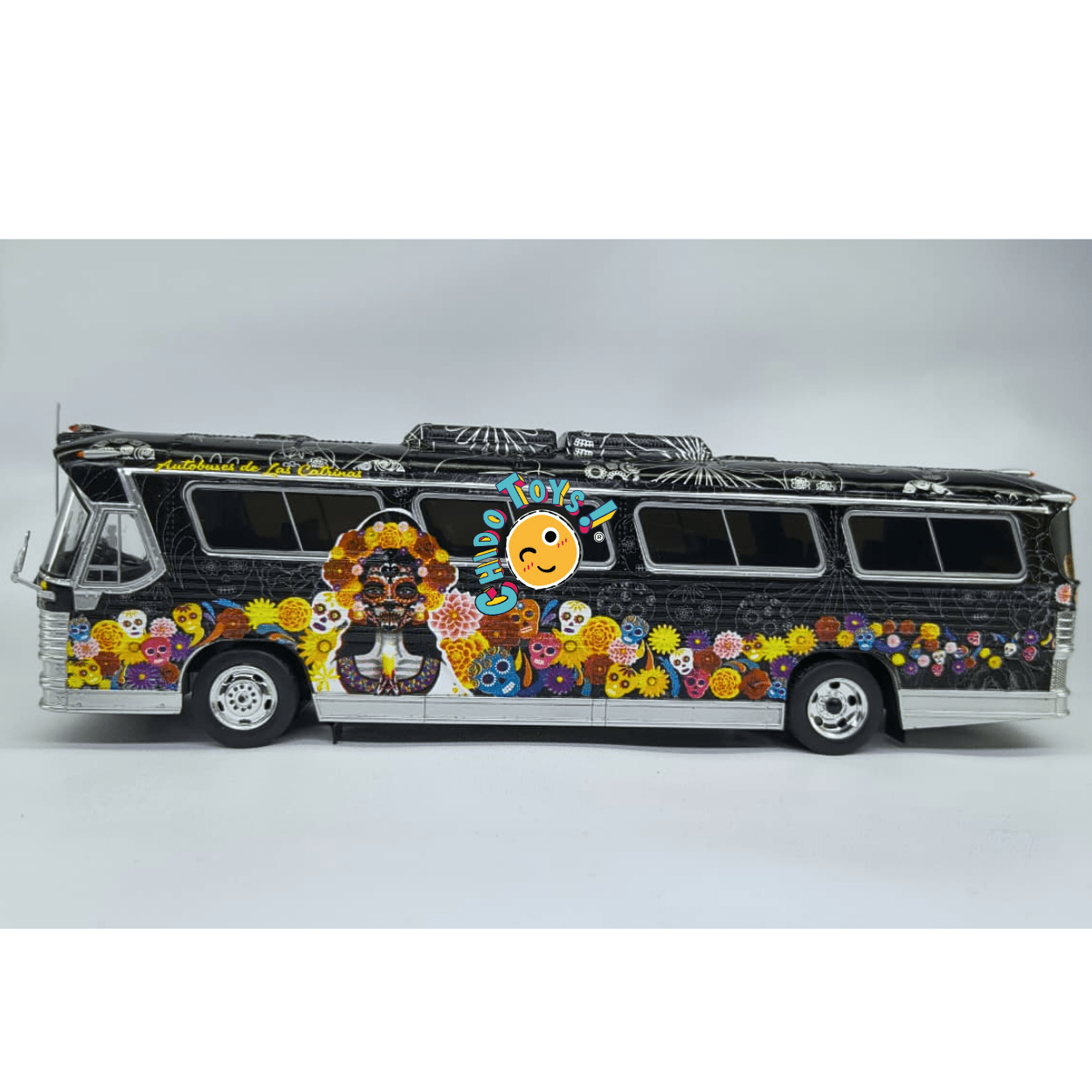 Autobús DINA 323 - G2 Olímpico “Las Catrinas” a escala 1:43 Iconic Replicas – Edición limitada metálica - Chido Toys