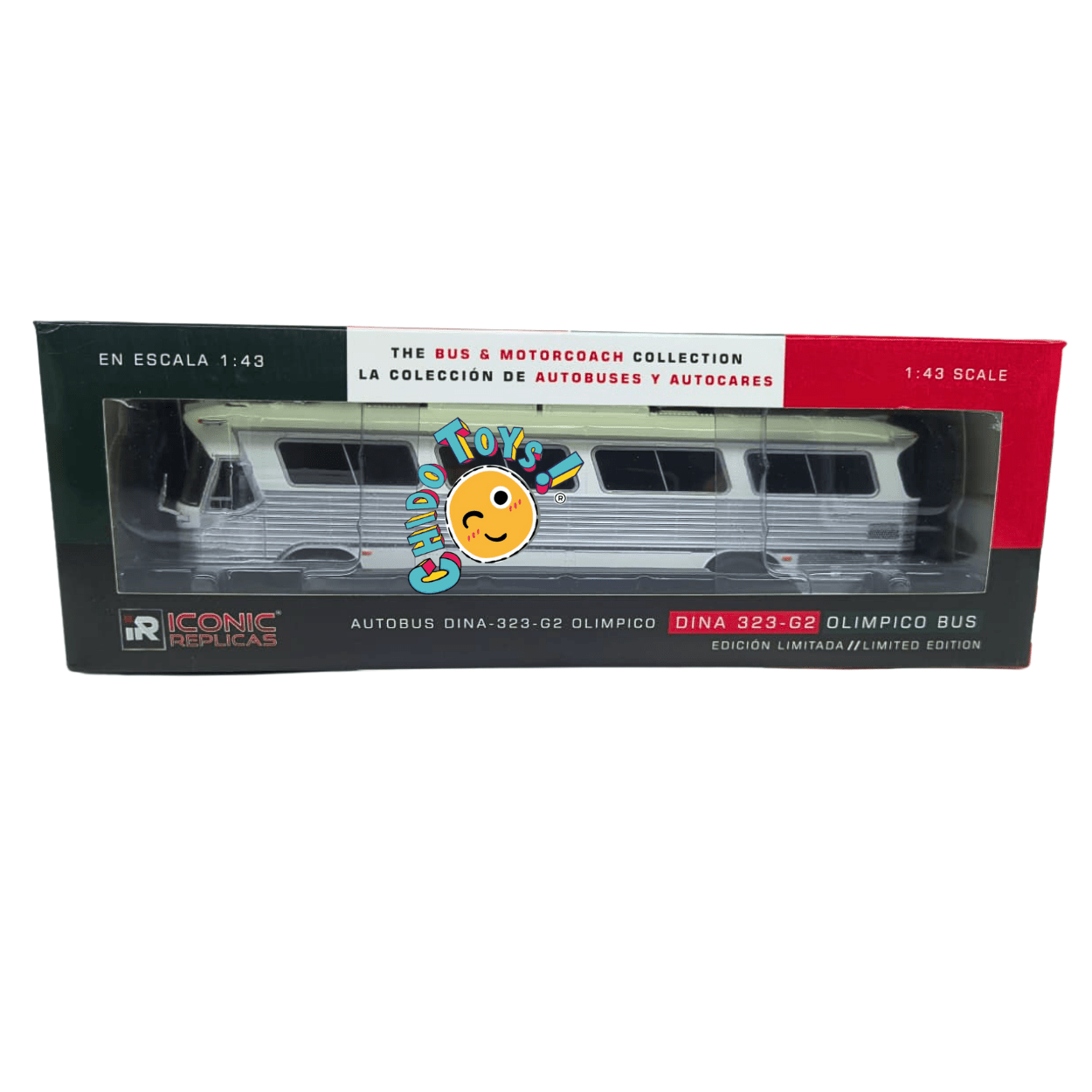 Autobús DINA Olímpico 323 - G2 Escala 1/43 Iconic Replicas – Edición Limitada - Chido Toys