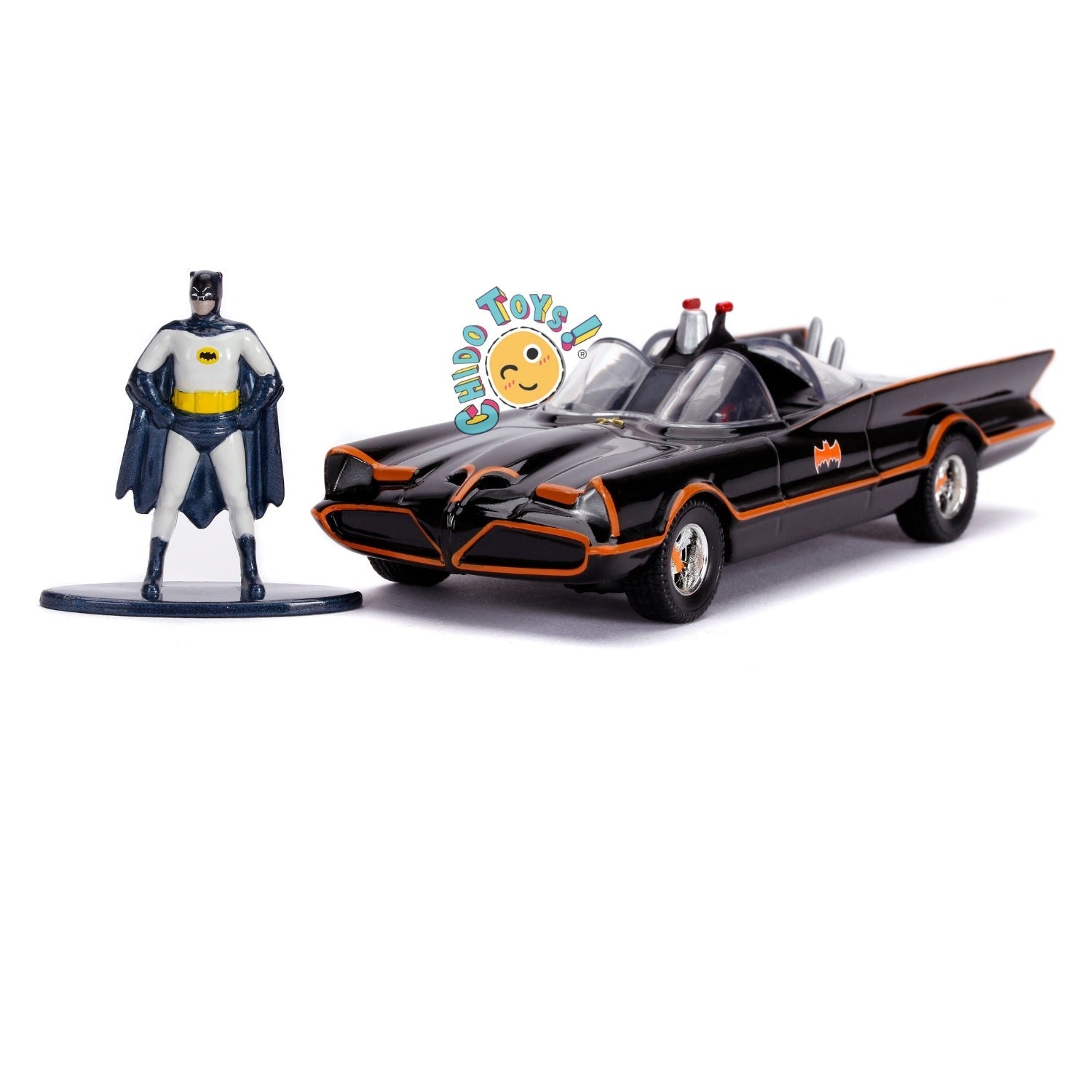 Batimovil Batman a escala 1/32 marca Jada, Modelo 1966 - Chido Toys