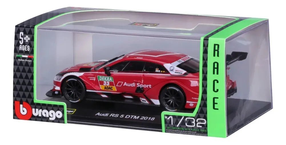Bburago Audi RS 5 DTM 2018 1:32 rojo de competición - Chido Toys