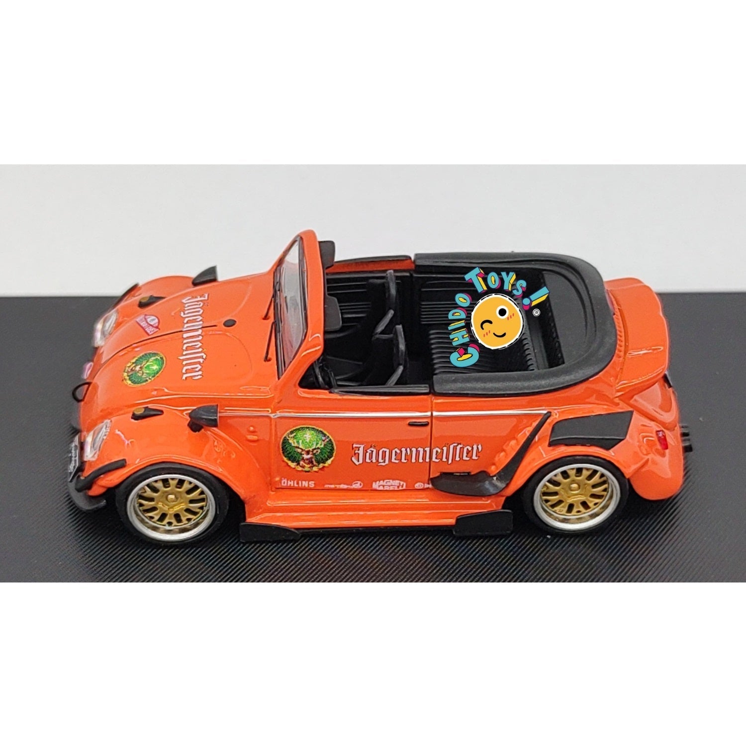 Beetle RWB Jagermeifteer 1:64 – Edición HKM con Techo Removible - Chido Toys