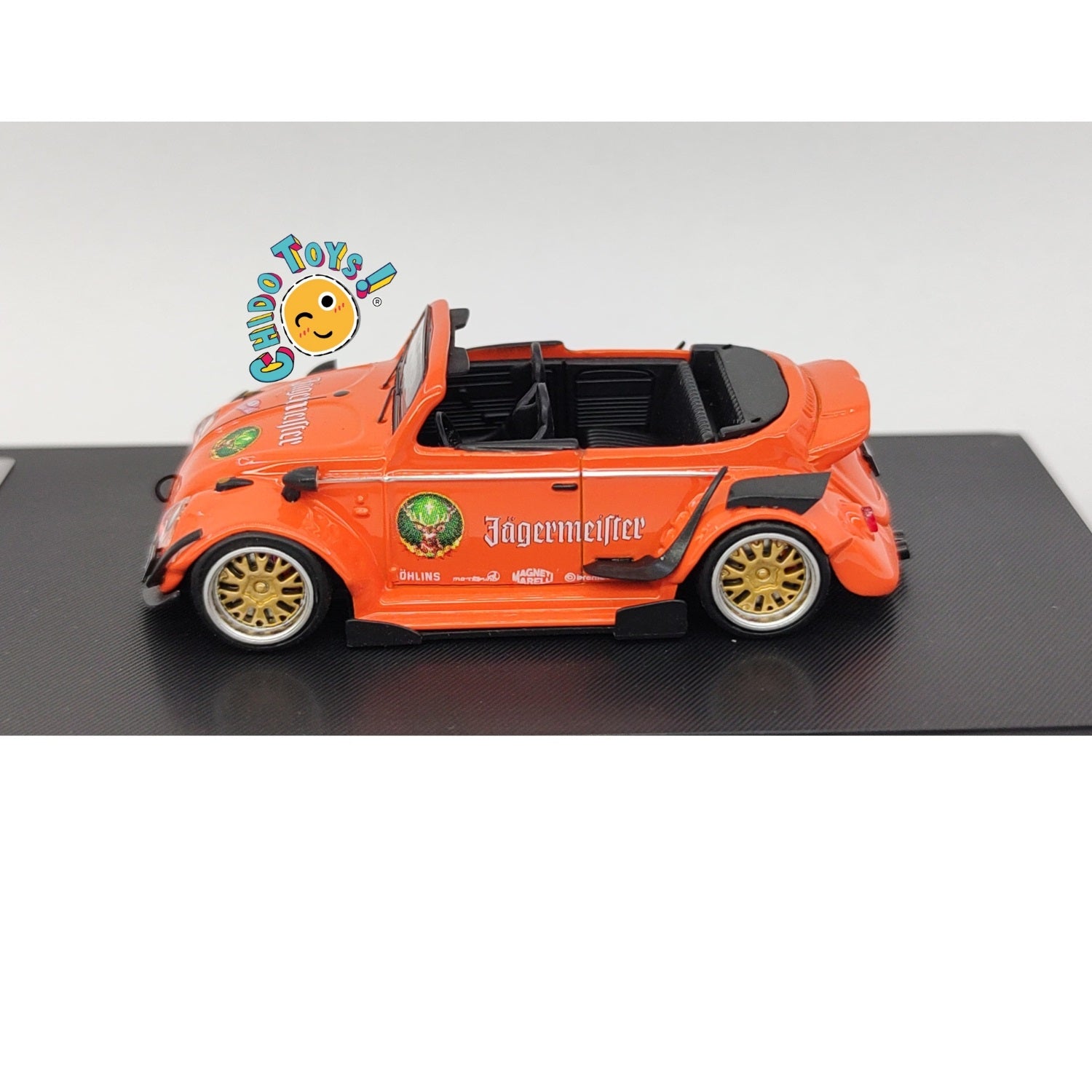 Beetle RWB Jagermeifteer 1:64 – Edición HKM con Techo Removible - Chido Toys