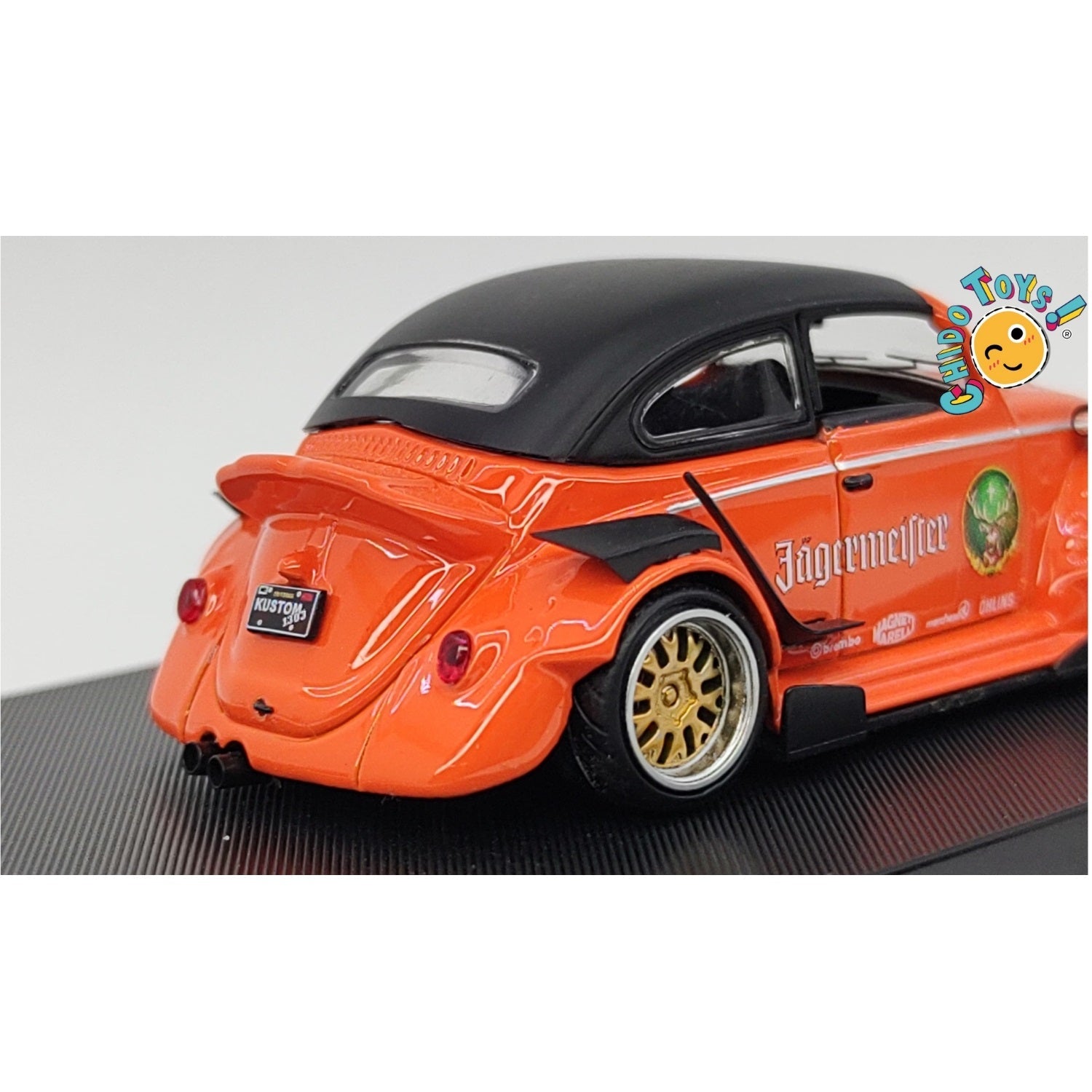 Beetle RWB Jagermeifteer 1:64 – Edición HKM con Techo Removible - Chido Toys