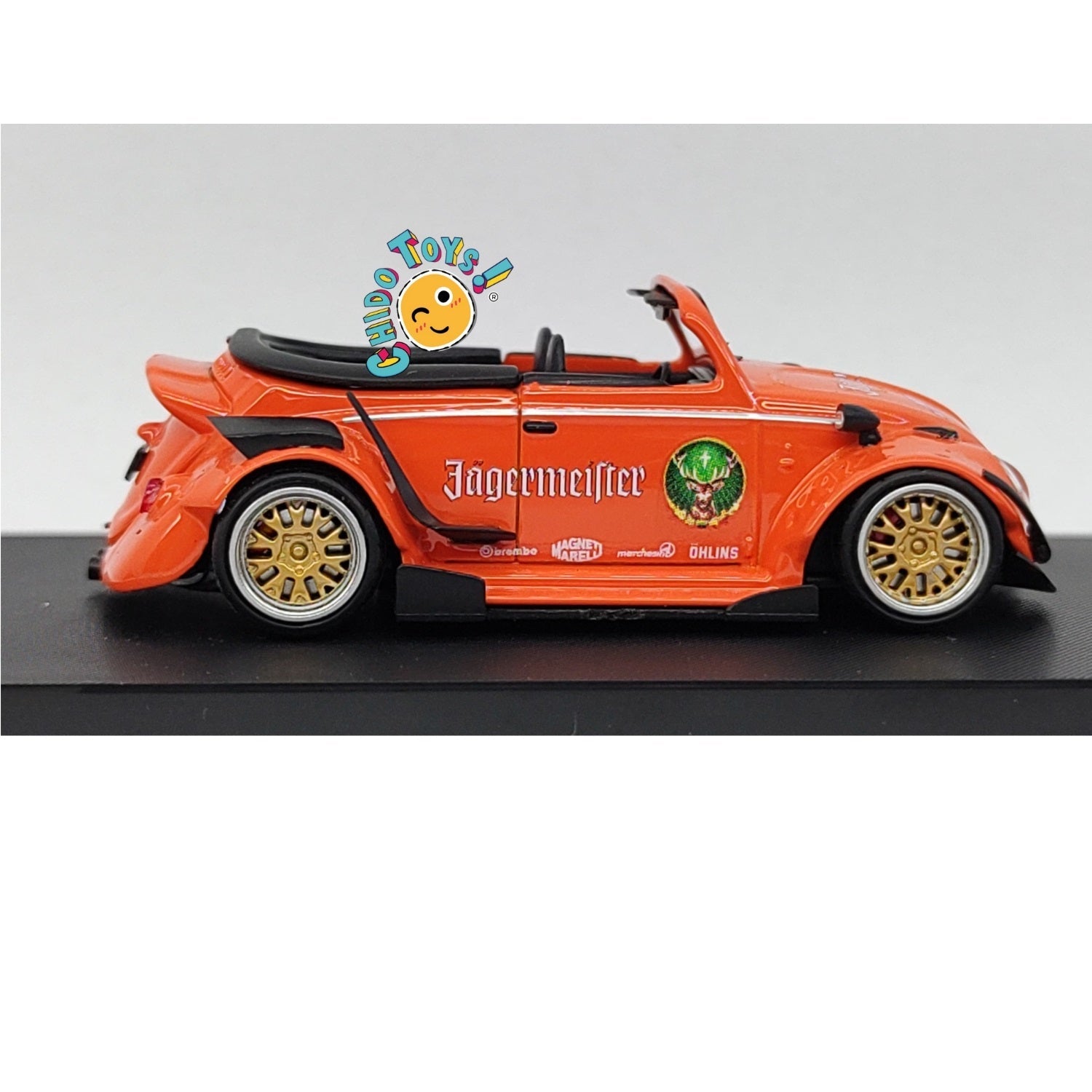 Beetle RWB Jagermeifteer 1:64 – Edición HKM con Techo Removible - Chido Toys