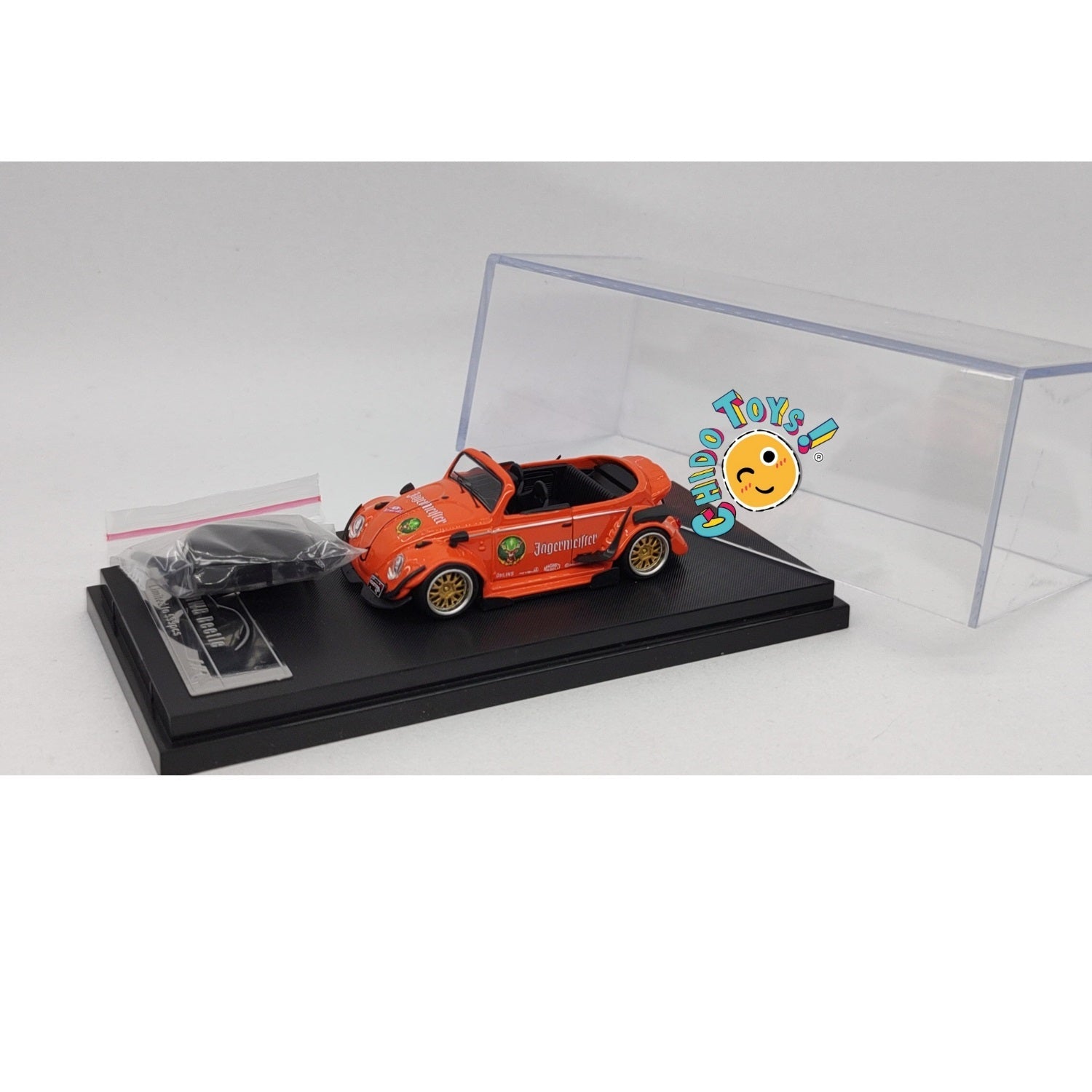 Beetle RWB Jagermeifteer 1:64 – Edición HKM con Techo Removible - Chido Toys