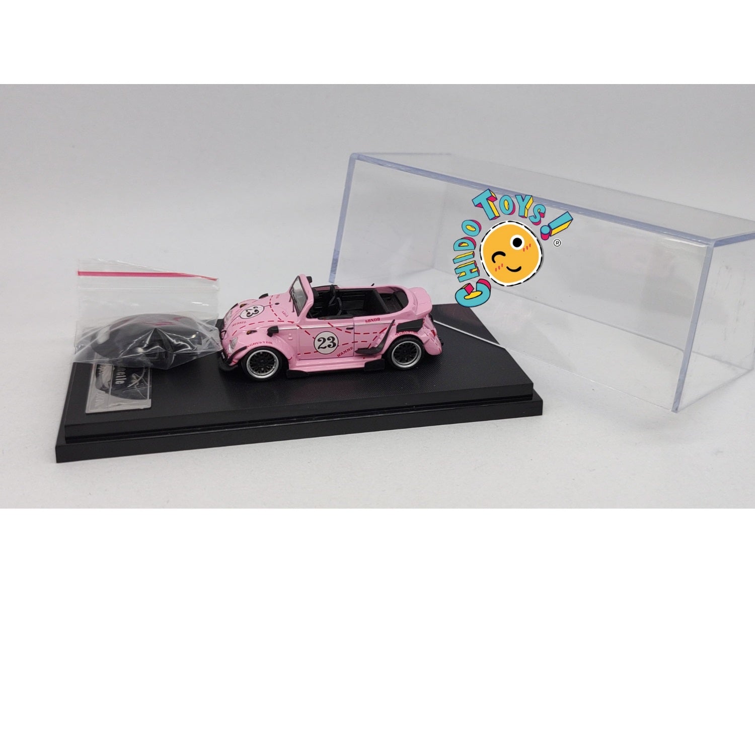 Beetle RWB Pink 1:64 – Edición HKM con Techo Removible - Chido Toys