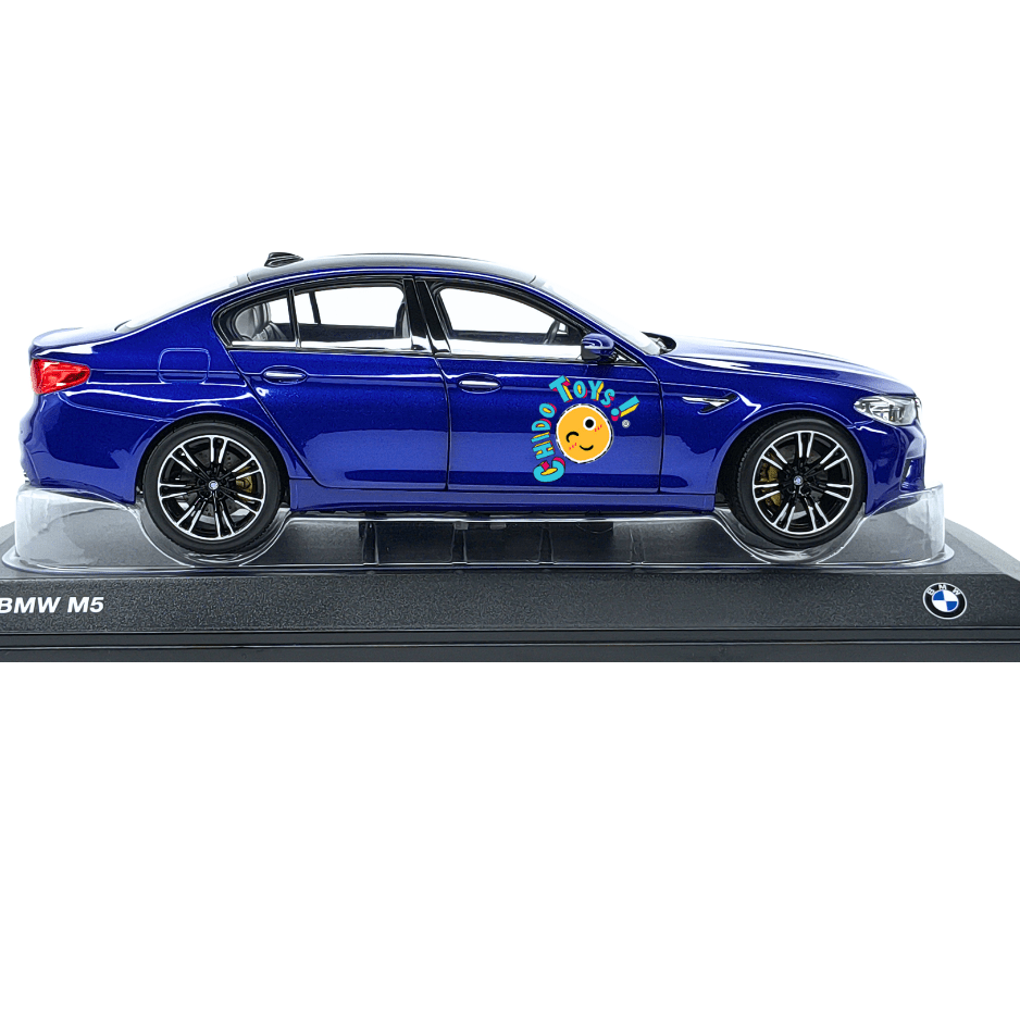 BMW M5 F90 Norev Dealer Edition 1:18 Marina Bay Blue apertura total - Chido Toys