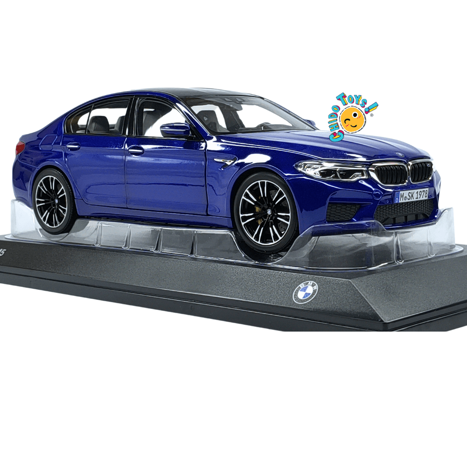 BMW M5 F90 Norev Dealer Edition 1:18 Marina Bay Blue apertura total - Chido Toys