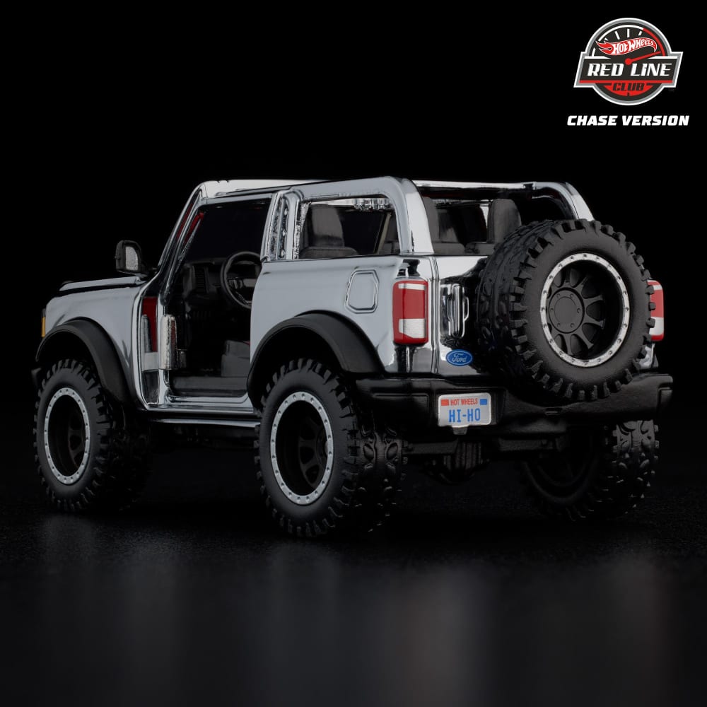 Hot Wheels RLC 2021 Ford Bronco CHASE 1:64 acabado cromado con piezas removibles