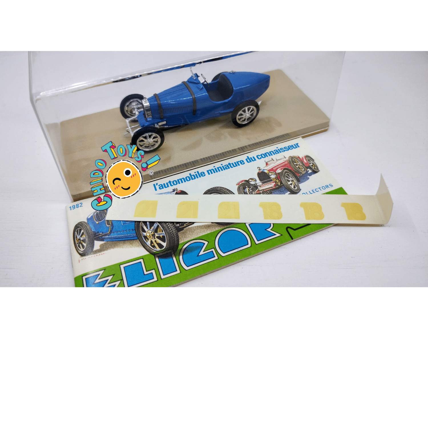 Bugatti 35B Course 1927 1:43 – Elicor Hobbycar S.A. (Made in France) con Catálogo Original - Chido Toys