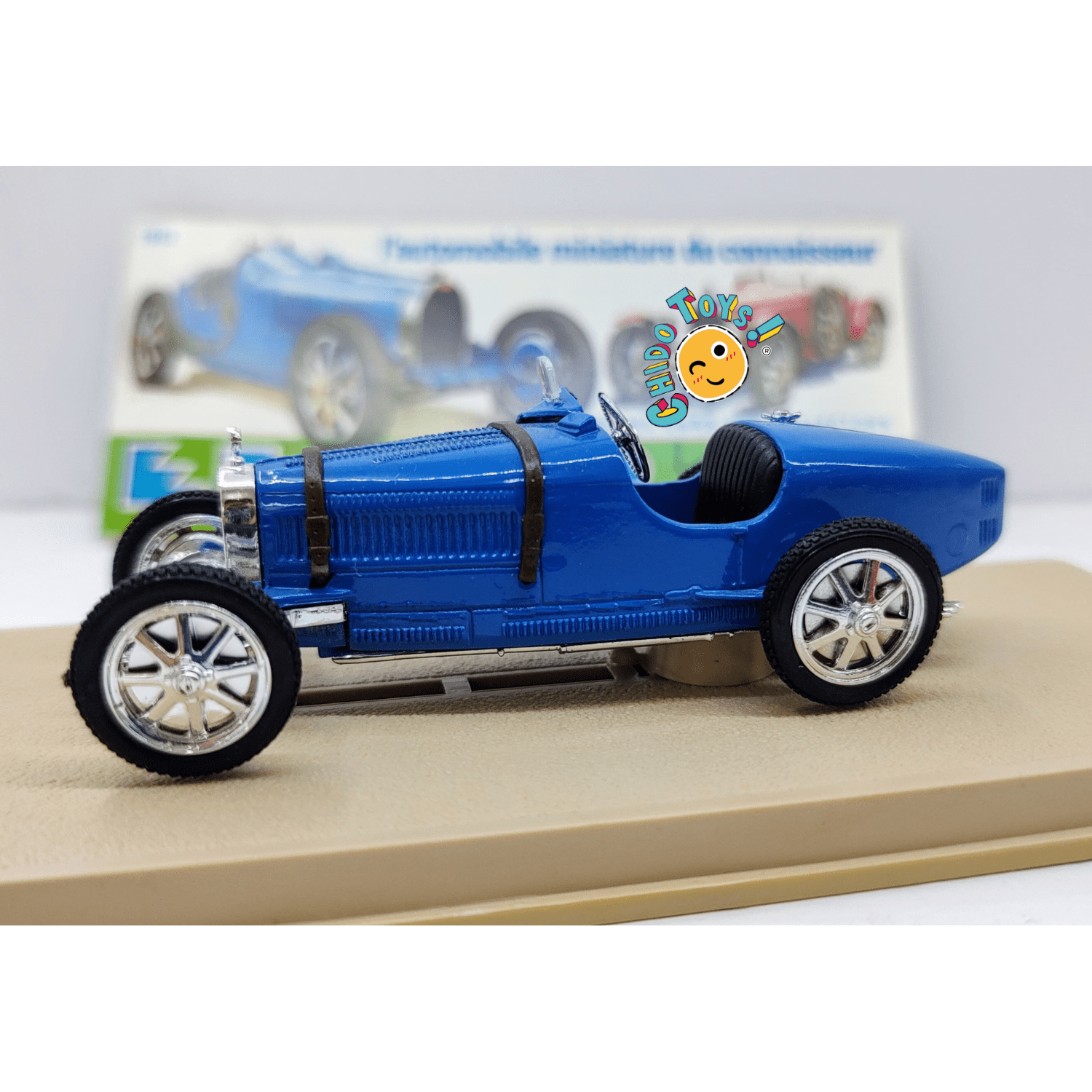 Bugatti 35B Course 1927 1:43 – Elicor Hobbycar S.A. (Made in France) con Catálogo Original - Chido Toys