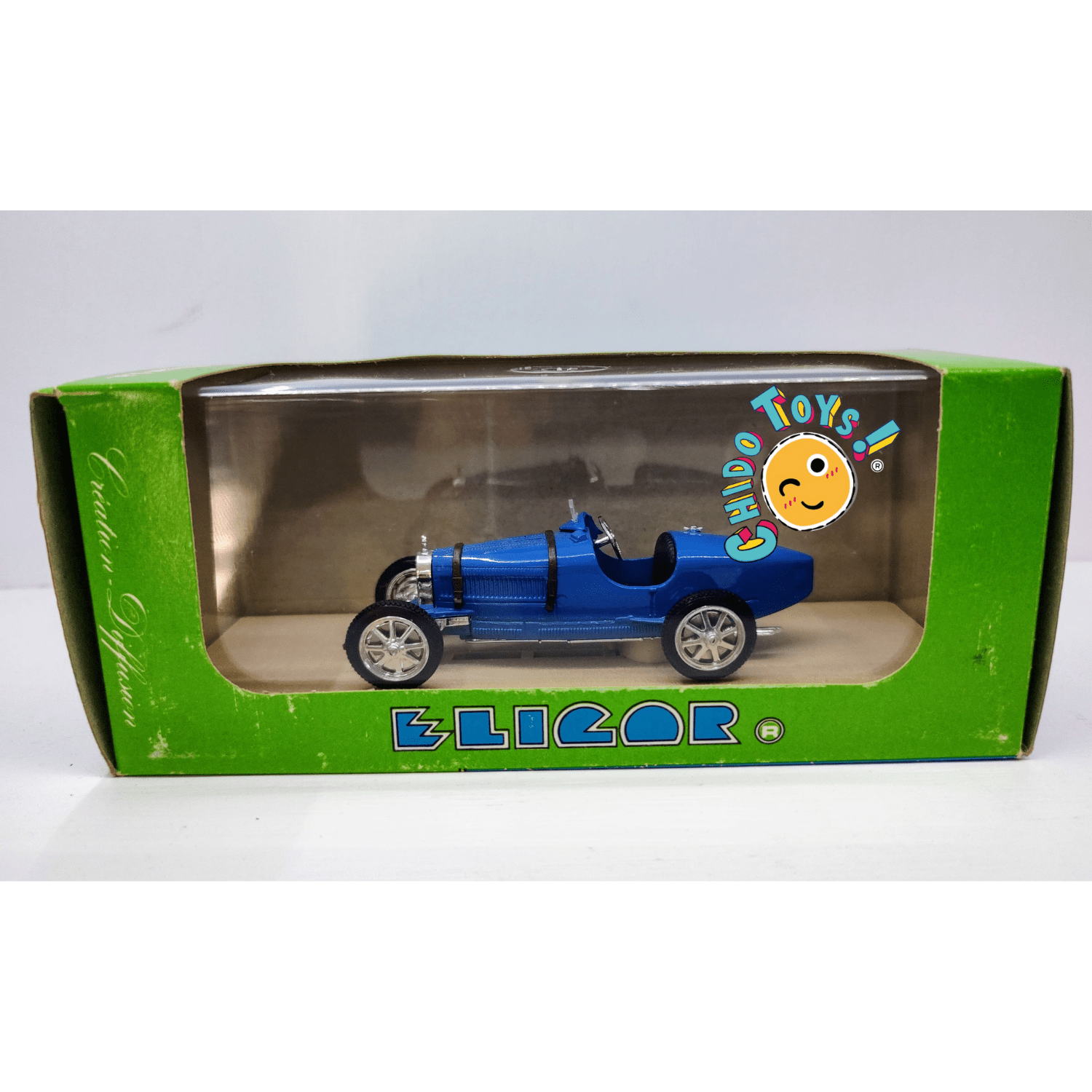 Bugatti 35B Course 1927 1:43 – Elicor Hobbycar S.A. (Made in France) con Catálogo Original - Chido Toys