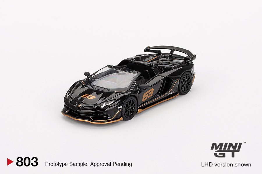 Mini GT Lamborghini Aventador SVJ 63 Roadster 1:64 Nero Aldebaran