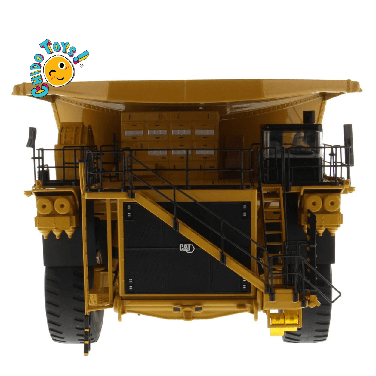 Camión Minero CAT 798 AC a escala 1:50 de metal con llantas de goma funcionales - Chido Toys