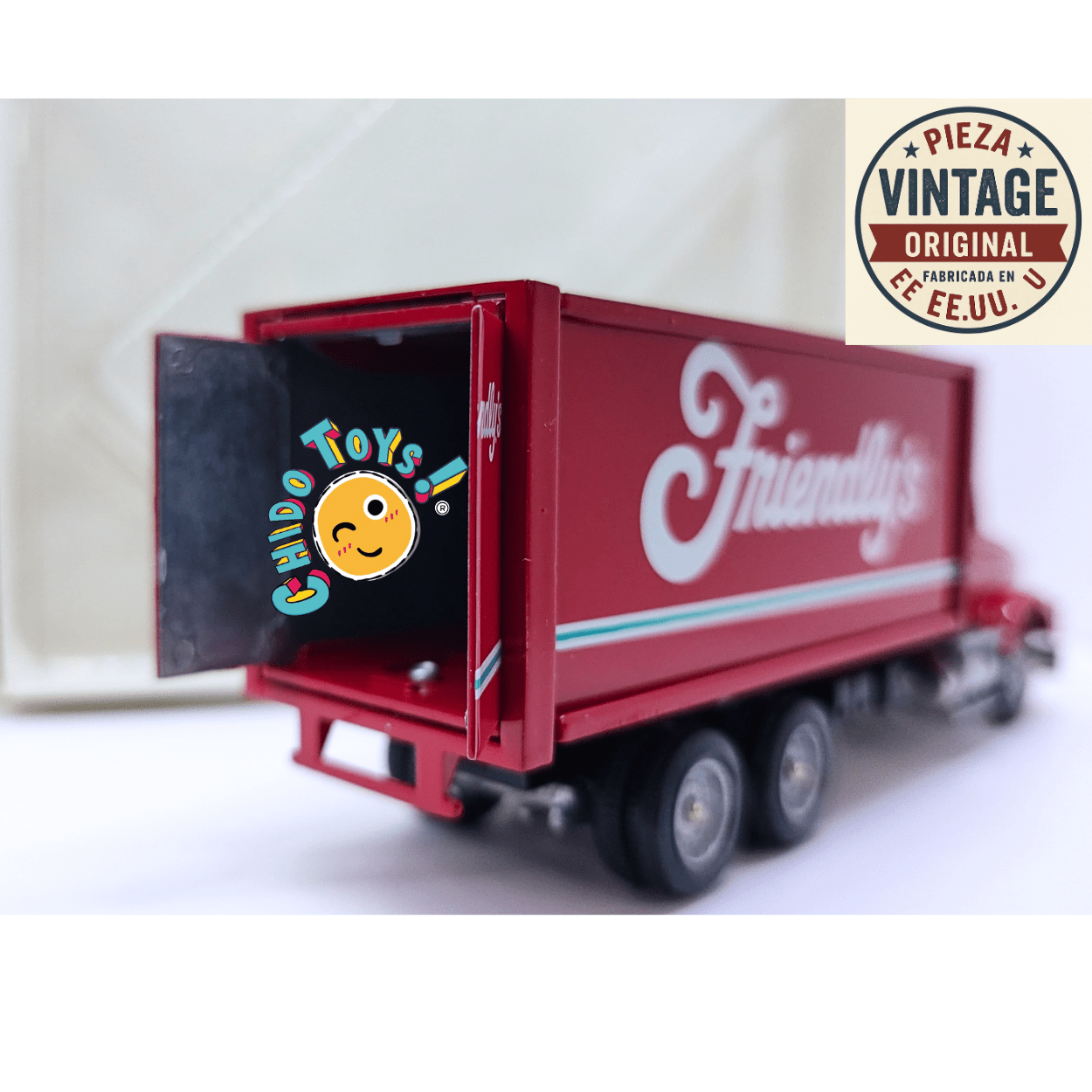 Camión Winross Friendly’s Caja Cerrada a Escala 1:64 – Edición Promocional de Metal con Llantas de Goma - Chido Toys