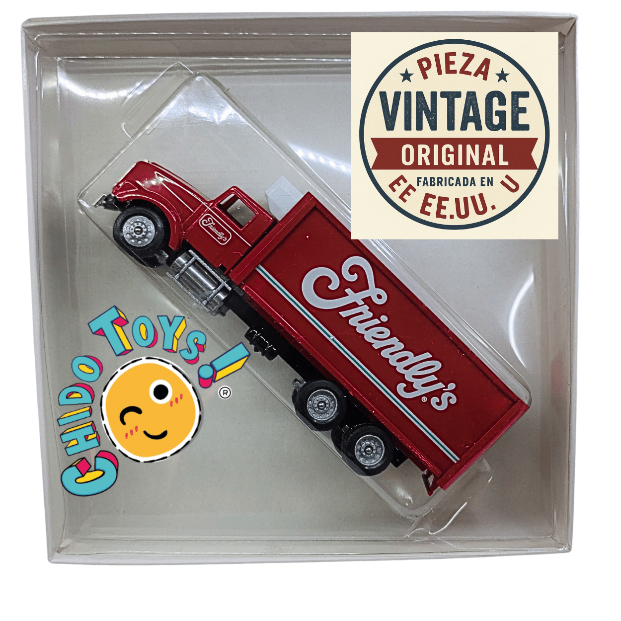 Camión Winross Friendly’s Caja Cerrada a Escala 1:64 – Edición Promocional de Metal con Llantas de Goma - Chido Toys