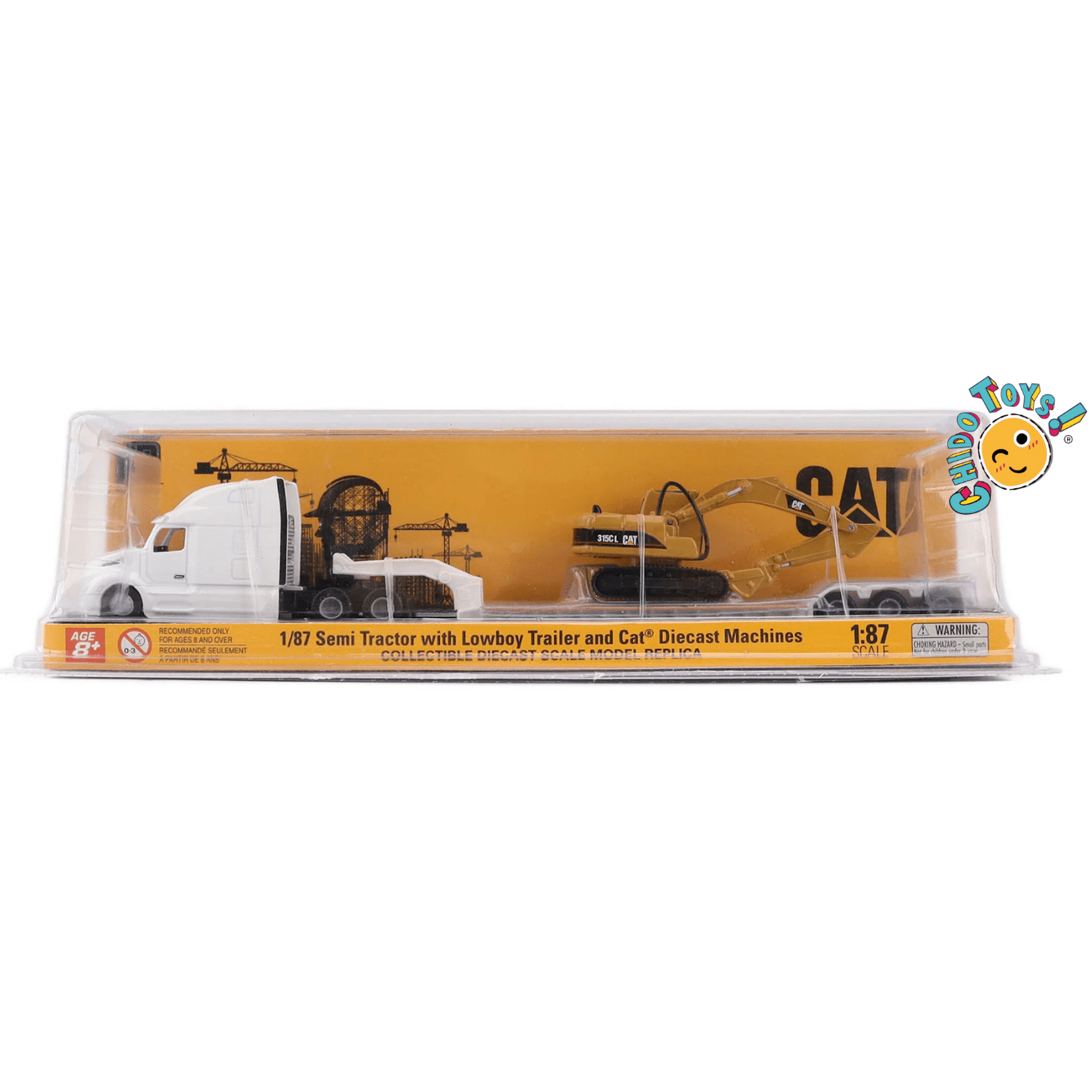 CAT Lowboy con Excavadora 315CL 1:87 metal con maquinaria - Chido Toys