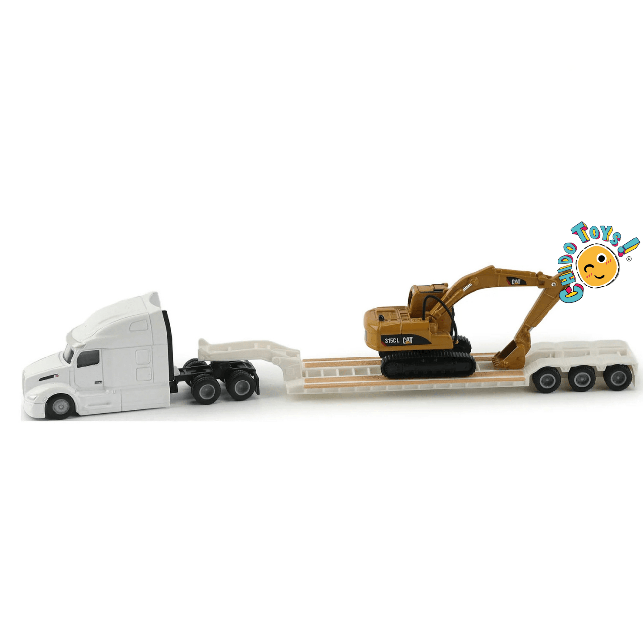 CAT Lowboy con Excavadora 315CL 1:87 metal con maquinaria - Chido Toys