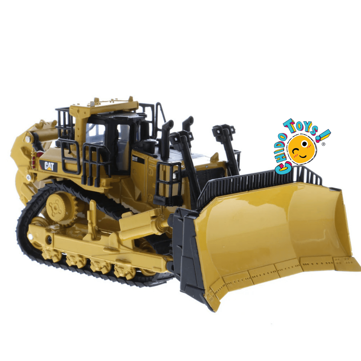 Caterpillar D11T Oficial a Escala 1:64 | Bulldozer de Metal con Accesorios Intercambiables - Chido Toys
