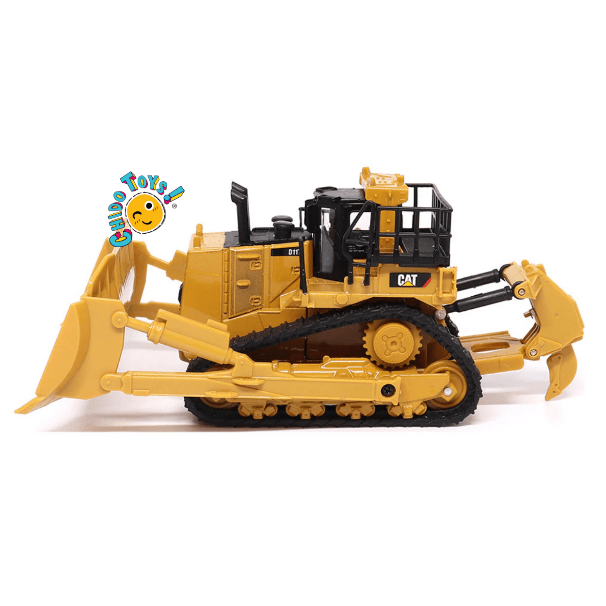 Caterpillar D11T Oficial a Escala 1:64 | Bulldozer de Metal con Orugas de Goma - Chido Toys