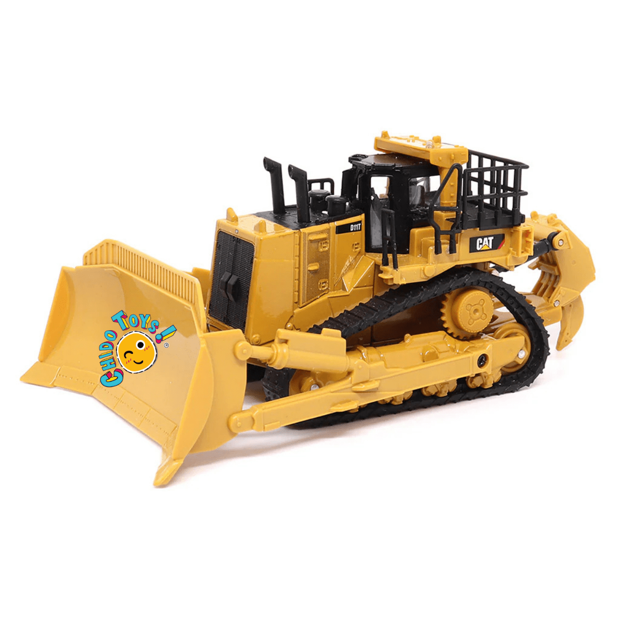Caterpillar D11T Oficial a Escala 1:64 | Bulldozer de Metal con Orugas de Goma - Chido Toys
