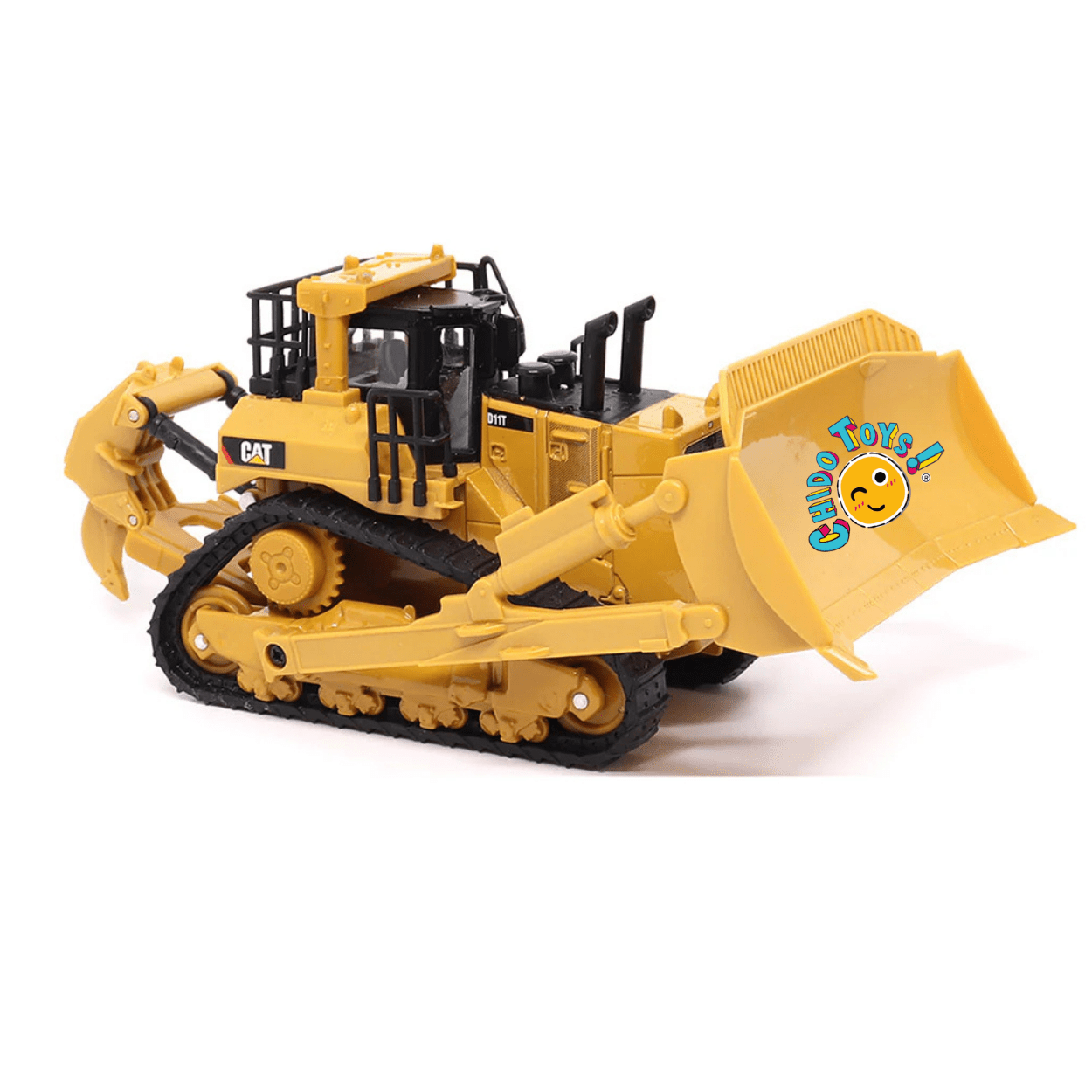 Caterpillar D11T Oficial a Escala 1:64 | Bulldozer de Metal con Orugas de Goma - Chido Toys