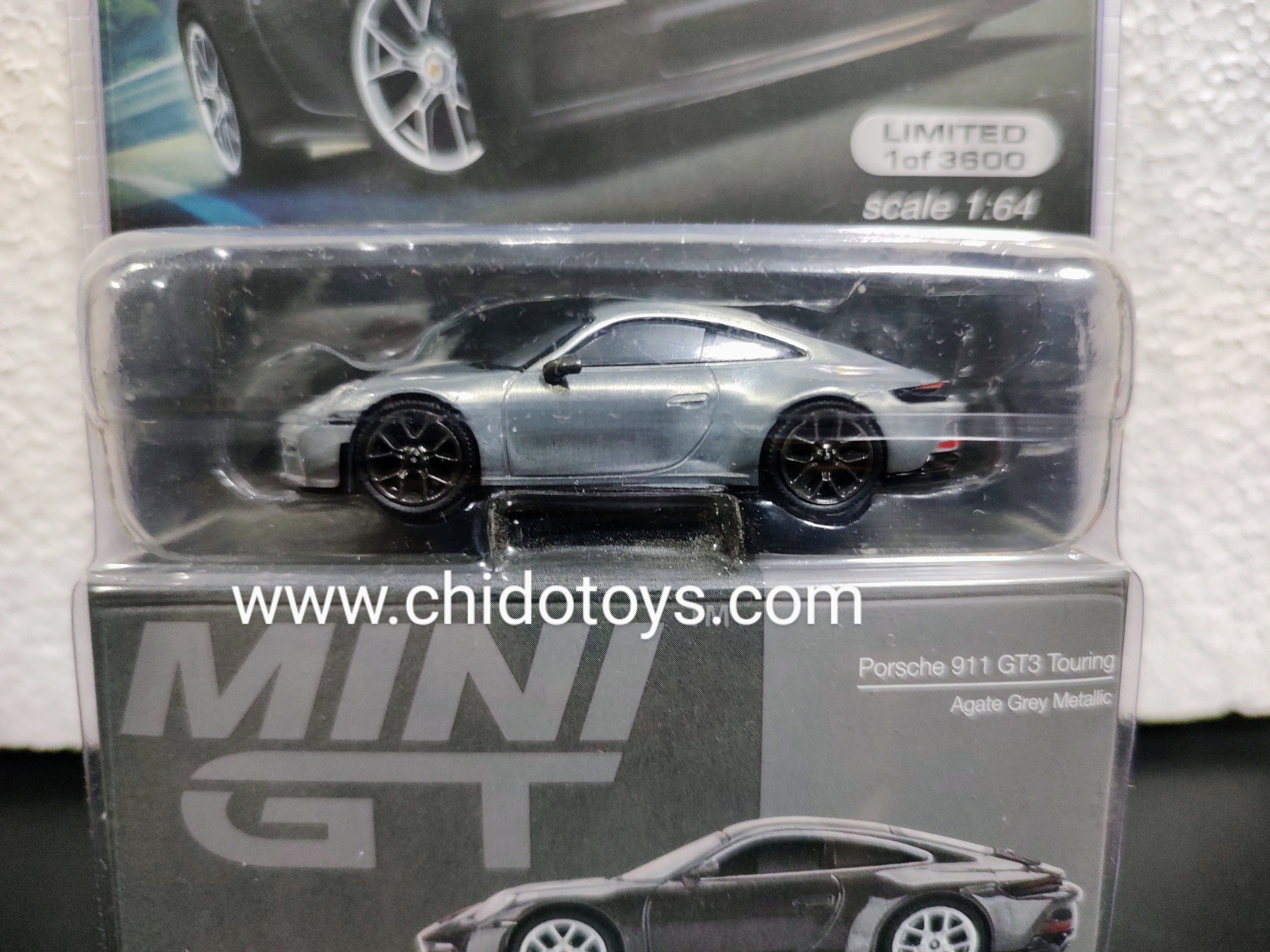 Chase Porsche 911 GT3 Touring, Mini GT - Chido Toys
