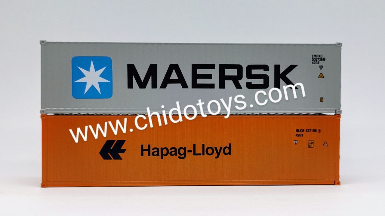 Contenedor de Carga Seca a escala Marca Mini GT Modelo "Hapag - Lloyd" ó "Maersk" - Chido Toys