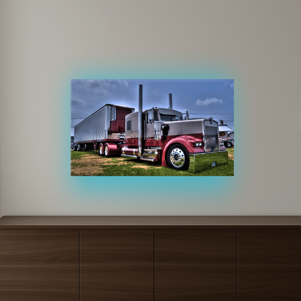 Cuadro Decorativo Camión Peterbilt Clásico en Aluminio con Luz LED - Chido Toys