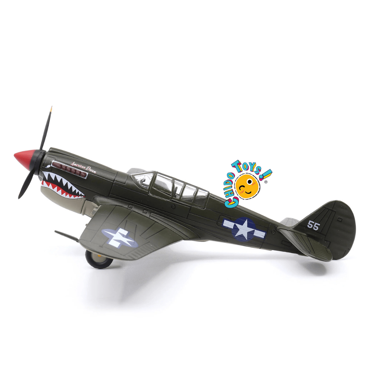 Curtiss P - 40N Warhawk Avión a Escala 1:72 – Diecast Metal - Chido Toys