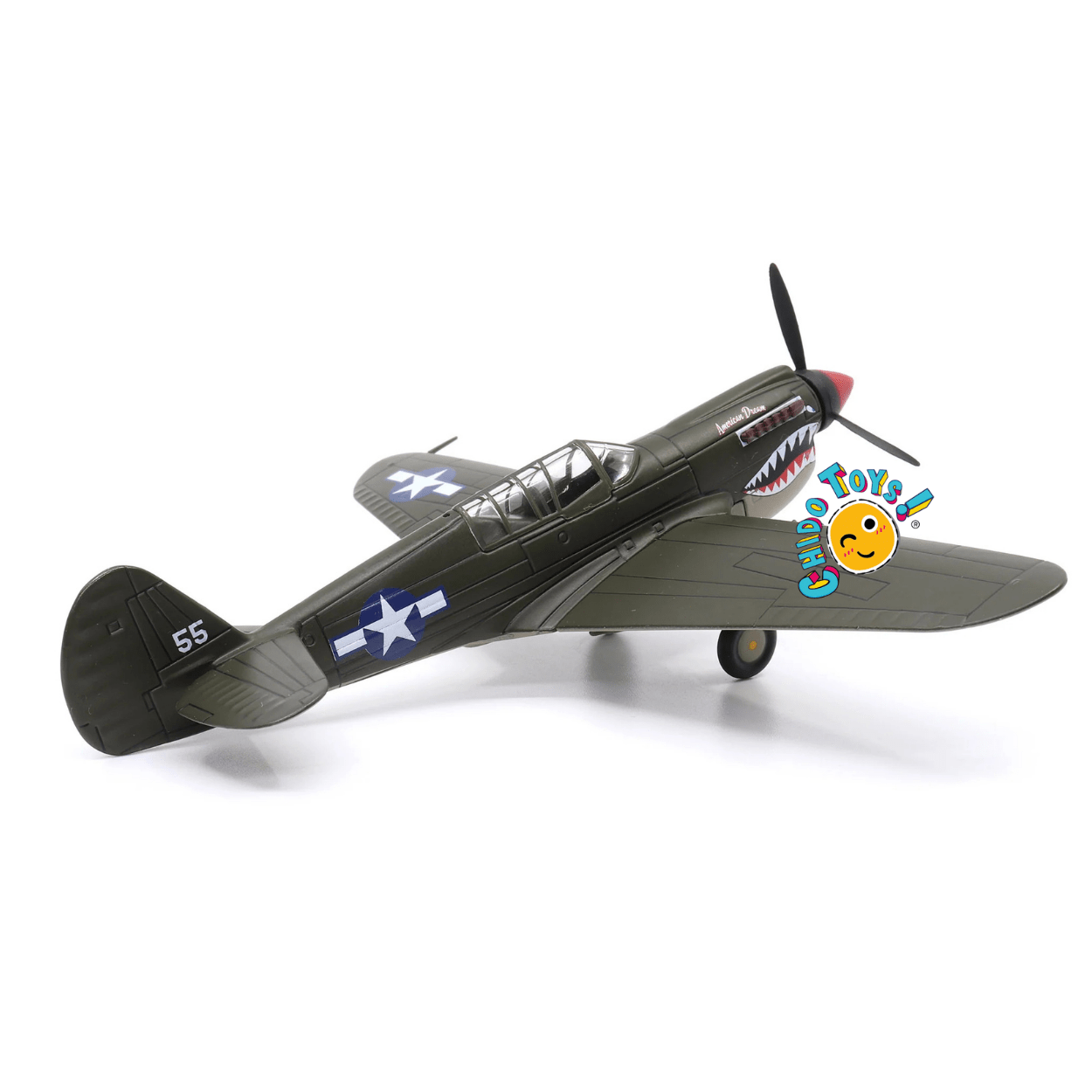 Curtiss P - 40N Warhawk Avión a Escala 1:72 – Diecast Metal - Chido Toys