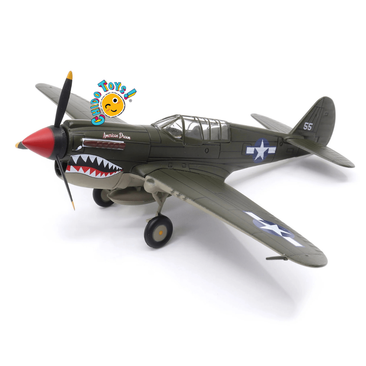 Curtiss P - 40N Warhawk Avión a Escala 1:72 – Diecast Metal - Chido Toys