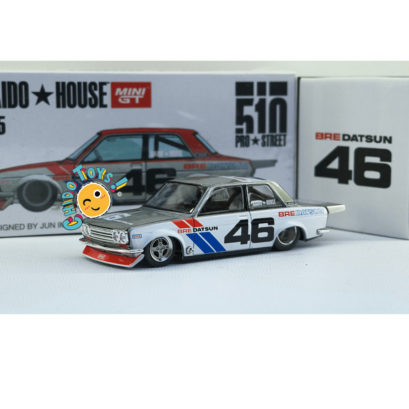 Datsun 510 Pro Street BRE 005 CHASE – Kaido House x Mini GT – Escala 1:64 - Chido Toys