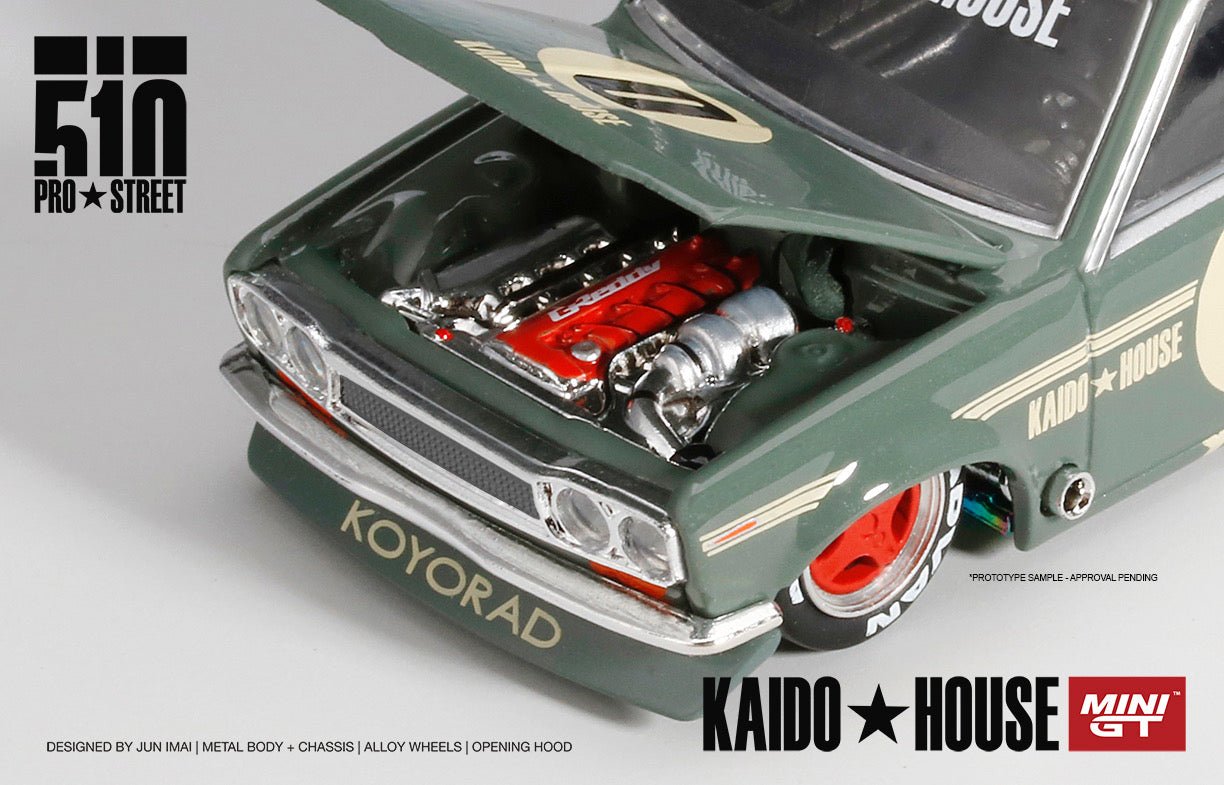 Datsun 510 Pro Street – Kaido House x Mini GT | Primer Modelo de la Marca | Escala 1:64 - Chido Toys
