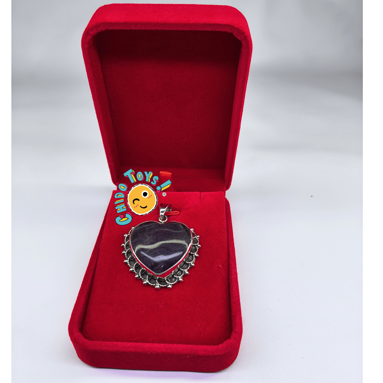 Dije de Corazón con Fluorita Natural en Plata .925 | Hecho en México - Chido Toys