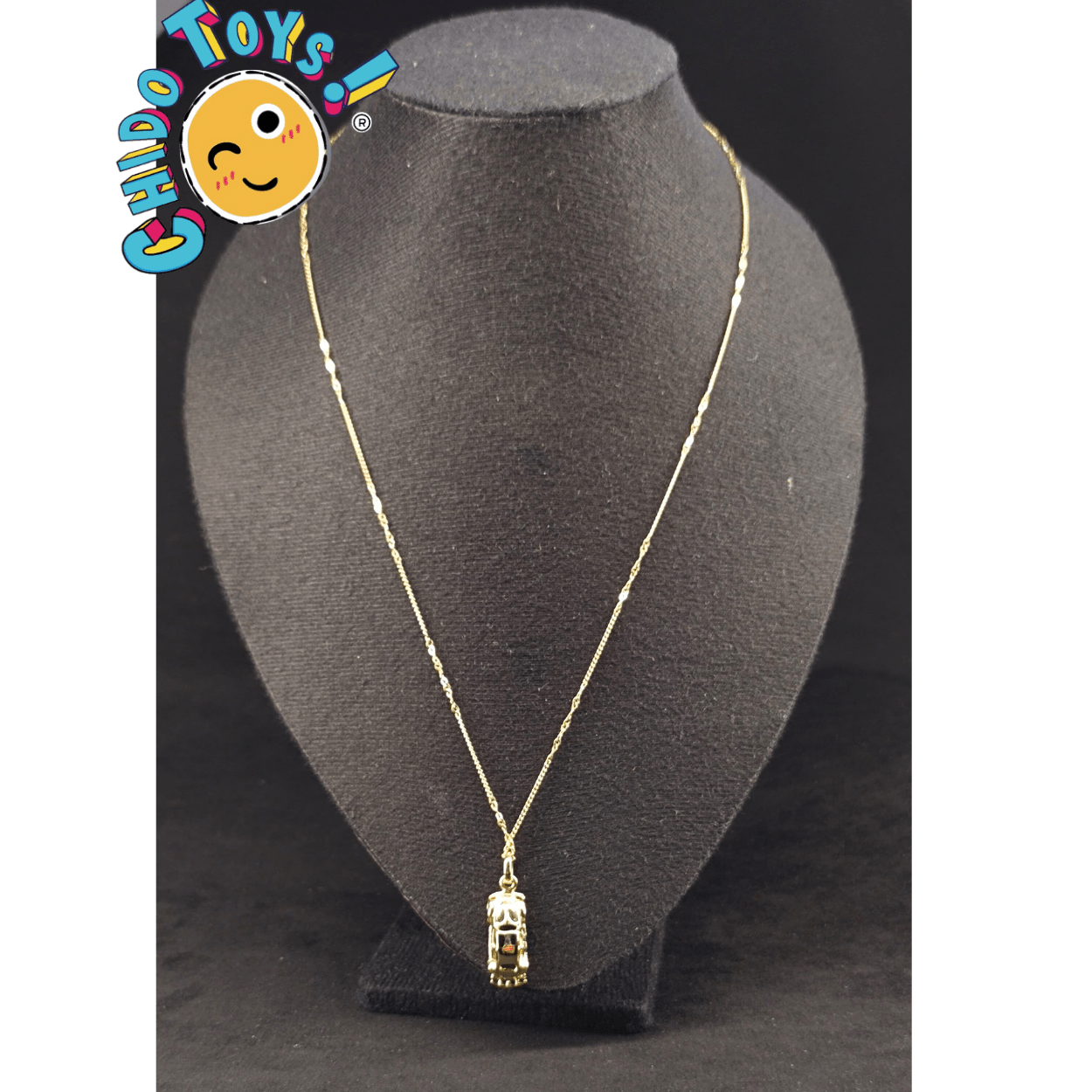 Dije Vocho en Oro Laminado con Cadena Veneziana – Regalo Ideal para Amantes del Auto Clásico - Chido Toys