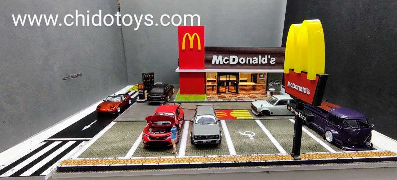 Diorama marca G - Fans modelo McDonald's - Agencia Lambo. - Chido Toys