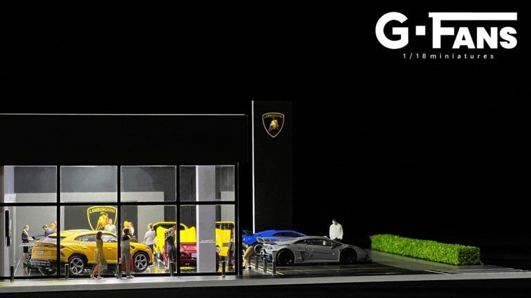 Diorama marca G - Fans modelo McDonald's - Agencia Lambo. - Chido Toys