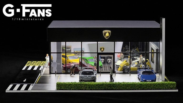 Diorama marca G - Fans modelo McDonald's - Agencia Lambo. - Chido Toys