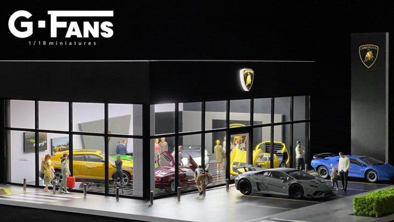 Diorama marca G - Fans modelo McDonald's - Agencia Lambo. - Chido Toys